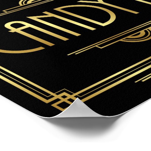 Gatsby Art Deco CANDY BAR Sign Print Poster (Ecke)