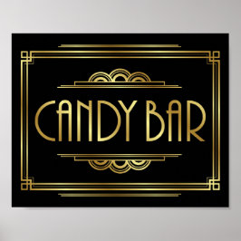 Gatsby Art Deco CANDY BAR Sign Print Poster