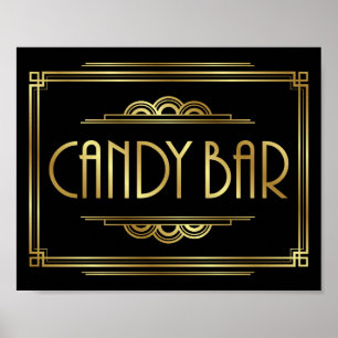 Gatsby Art Deco CANDY BAR Sign Print Poster