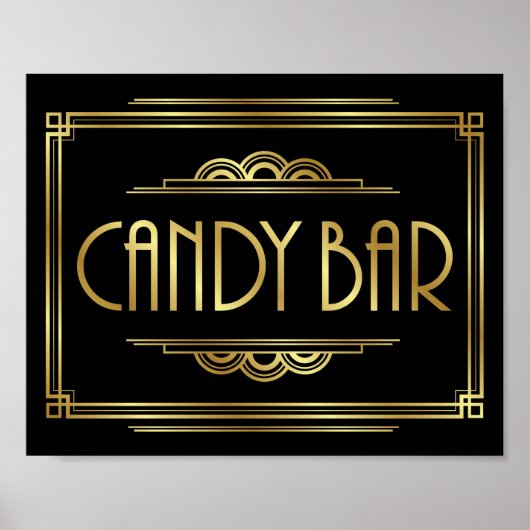 Gatsby Art Deco CANDY BAR Sign Print Poster (Vorne)