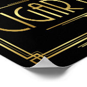 Gatsby Art Deco CIGAR BAR Sign Print Poster (Ecke)