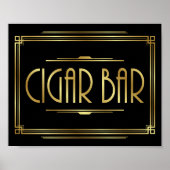 Gatsby Art Deco CIGAR BAR Sign Print Poster (Vorne)