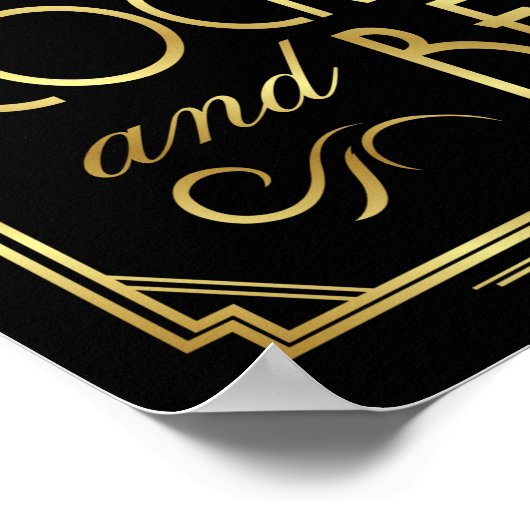 Gatsby Art Deco COCKTAILS und BIER Sign Print Poster (Ecke)