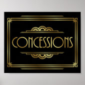 Gatsby Art Deco CONCESSIONS Signieren Print Poster (Vorne)