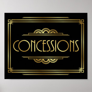 Gatsby Art Deco CONCESSIONS Signieren Print Poster