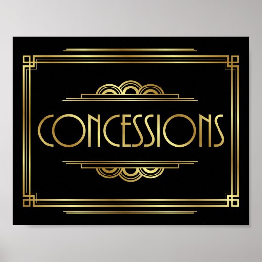 Gatsby Art Deco CONCESSIONS Signieren Print Poster (Vorne)