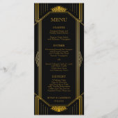 Gatsby Art Deco Dinner Menü | Editierbare Farbe Menükarte (Vorderseite)