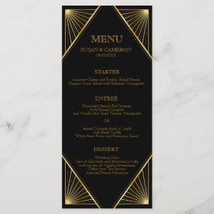 Gatsby Art Deco Dinner Menü Editierbare Farbe Menükarte