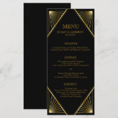 Gatsby Art Deco Dinner Menü | Editierbare Farbe Menükarte (Vorne/Hinten)