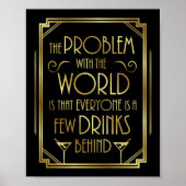 Gatsby Art Deco DRINKING QUOTE signieren Poster (Vorne)