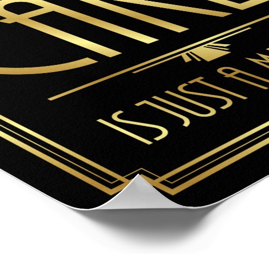 Gatsby Art Deco Ein PARTY OHNE CAKE signieren Poster (Ecke)