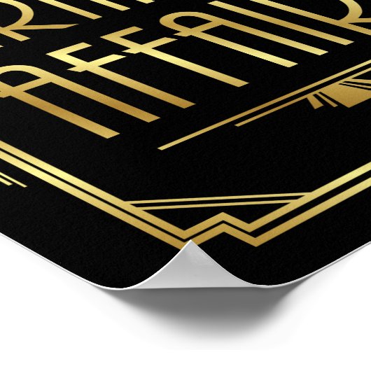 Gatsby Art Déco Es ist ein AFFAIR-Zeichen Poster (Ecke)