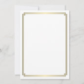 Gatsby Art Deco Gold Bridal Einladungen (Rückseite)