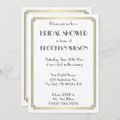 Gatsby Art Deco Gold Bridal Einladungen (Vorne/Hinten)