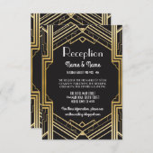 Gatsby Art Deco Gold Wedding Cards Einladung (Vorne/Hinten)