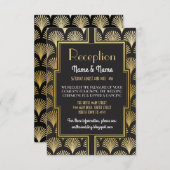 Gatsby Art Deco Gold Wedding Cards Fan Einladung (Vorne/Hinten)