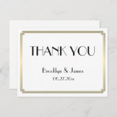 Gatsby Art Deco Gold Wedding Danke Postkarten (Vorne/Hinten)