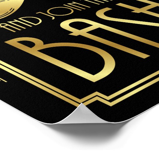 Gatsby Art Deco GRAB A MUSTACHE Signature Print Poster (Ecke)