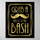 Gatsby Art Deco GRAB A MUSTACHE Signature Print Poster (Vorne)