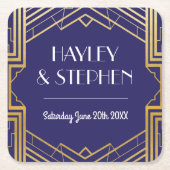 Gatsby Art Deco Hochzeitsfeier der 1920er Unterset Rechteckiger Pappuntersetzer (Vorderseite)