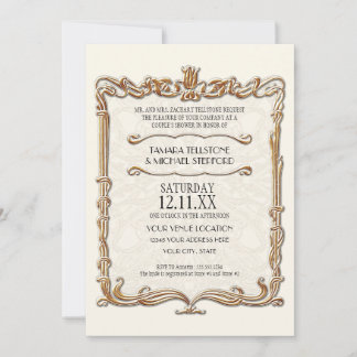 Gatsby Art Deco Jugendstil Imitate Golden Tulip Einladung