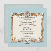 Gatsby Art Deco Jugendstil Imitate Golden Tulip Einladung (Vorne/Hinten)