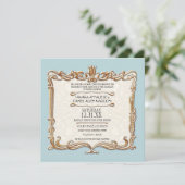 Gatsby Art Deco Jugendstil Imitate Golden Tulip Einladung (Stehend Vorderseite)