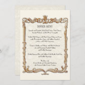 Gatsby Art Deco Jugendstil Imitate Golden Tulip Menükarte (Vorne/Hinten)