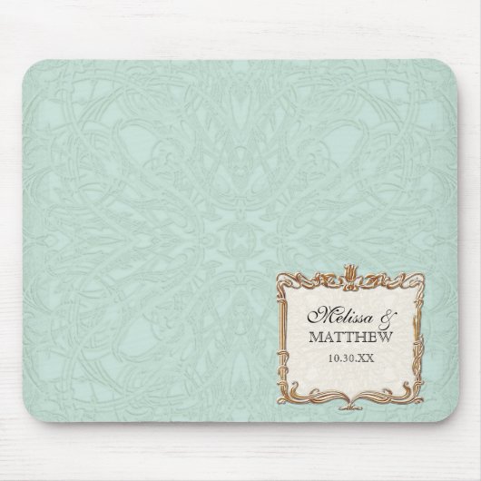 Gatsby Art Deco Jugendstil Imitate Golden Tulip Mousepad (Vorne)