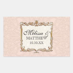 Gatsby Art Deco Jugendstil Imitate Golden Tulip Rechteckiger Aufkleber