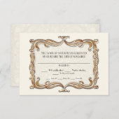 Gatsby Art Deco Jugendstil Imitate Golden Tulip RSVP Karte (Vorne/Hinten)