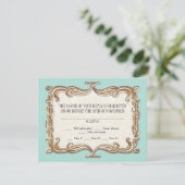 Gatsby Art Deco Jugendstil Imitate Golden Tulip RSVP Karte (Stehend Vorderseite)