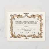 Gatsby Art Deco Jugendstil Imitate Golden Tulip RSVP Karte (Vorne/Hinten)