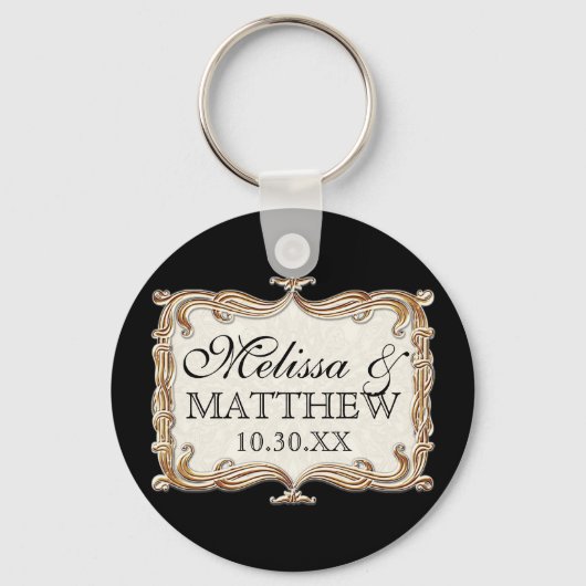 Gatsby Art Deco Jugendstil Imitate Golden Tulip Schlüsselanhänger (Vorderseite)