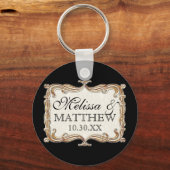 Gatsby Art Deco Jugendstil Imitate Golden Tulip Schlüsselanhänger (Vorderseite)