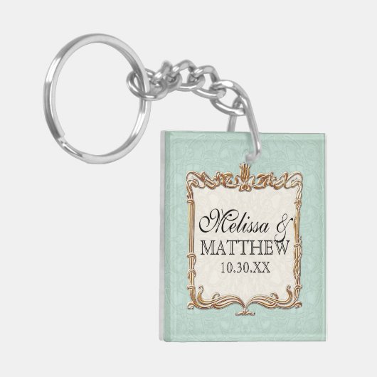 Gatsby Art Deco Jugendstil Imitate Golden Tulip Schlüsselanhänger (Vorderseite links)