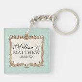 Gatsby Art Deco Jugendstil Imitate Golden Tulip Schlüsselanhänger (Rückseite)