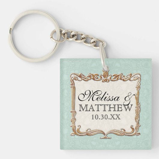 Gatsby Art Deco Jugendstil Imitate Golden Tulip Schlüsselanhänger (Vorderseite)