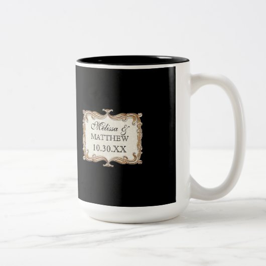 Gatsby Art Deco Jugendstil Imitate Golden Tulip Zweifarbige Tasse (Rechts)