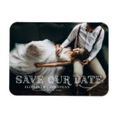 Gatsby Art Deco Lettering Foto Save the Date Magnet (Horizontal)