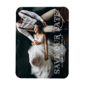 Gatsby Art Deco Lettering Foto Save the Date Magnet (Vertikal)