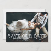 Gatsby Art Deco Lettering Foto Save the Date Magneteinladung (Vorderseite)