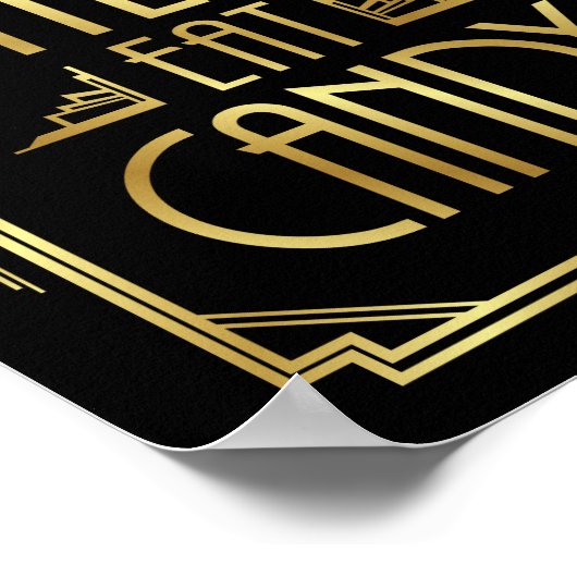 Gatsby Art Deco LIESS SIE EAT CANDY Sign Print Poster (Ecke)