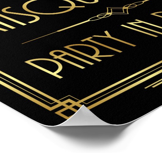 Gatsby Art Deco MASQUERADE signieren Poster (Ecke)