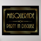 Gatsby Art Deco MASQUERADE signieren Poster (Vorne)
