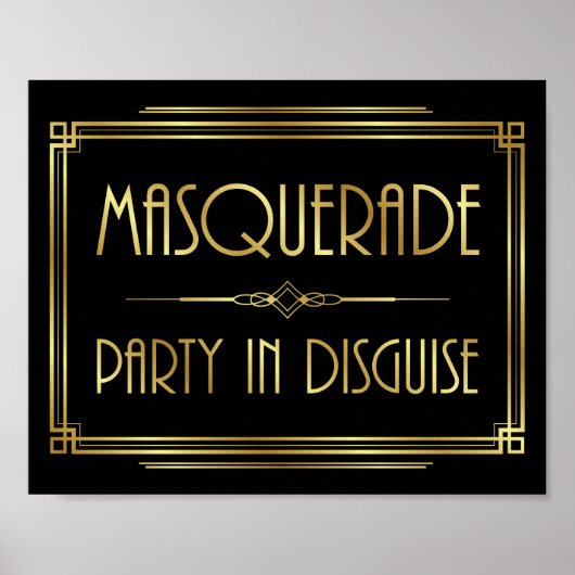 Gatsby Art Deco MASQUERADE signieren Poster (Vorne)