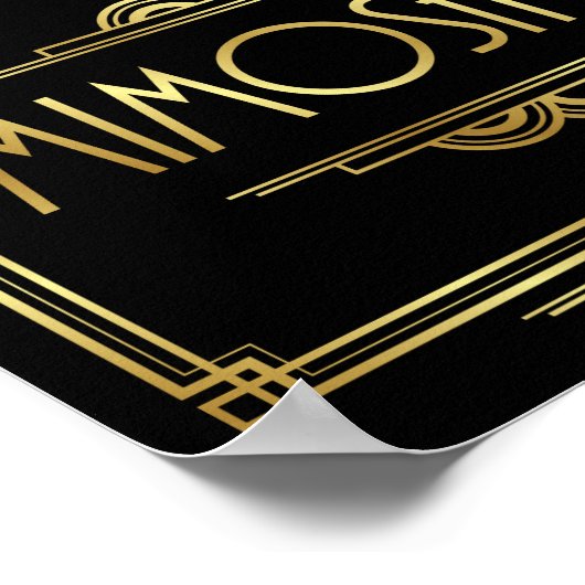Gatsby Art Deco MIMOSA BAR Sign Print Poster (Ecke)