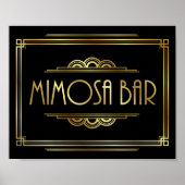 Gatsby Art Deco MIMOSA BAR Sign Print Poster (Vorne)