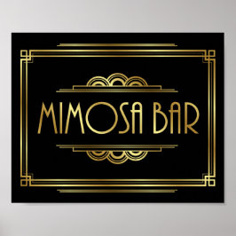 Gatsby Art Deco MIMOSA BAR Sign Print Poster