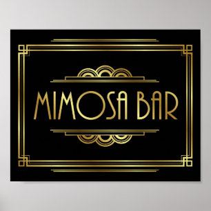 Gatsby Art Deco MIMOSA BAR Sign Print Poster